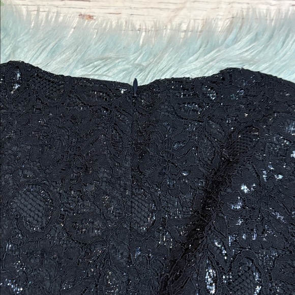 Banana Republic L’Wren Scott Collection Blue Metallic Black Lace Dress sz 2 - Picture 8 of 8